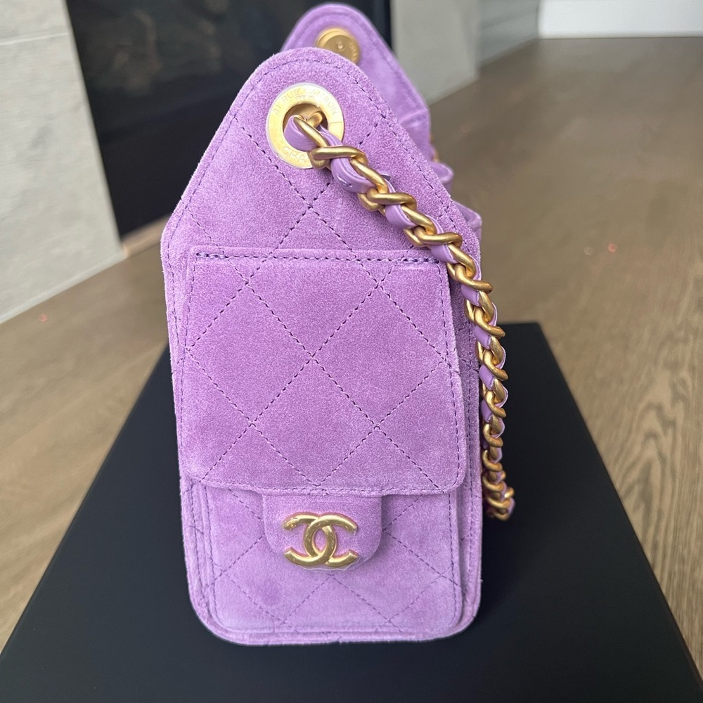 Chanel mini 25 from 26c purple suede hobo bag - Picture 5 of 7